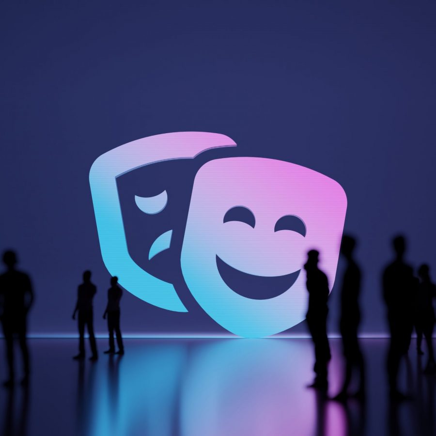 3d,Rendering,Blured,People,In,Front,Of,Big,White,Symbol